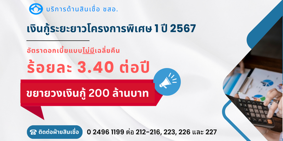 เงินกู้ระยะยาวโครงการพิเศษ 1 ปี 2567